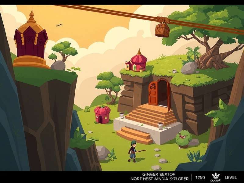 Concept art for upcoming Northeast India level in Ginger Dash Explorer