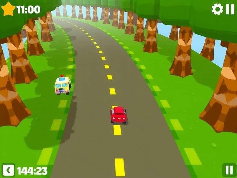 Ginger Dash Explorer gameplay showing lane switching and obstacle avoidance